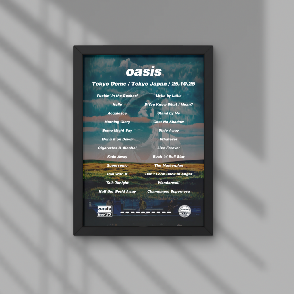 DIGITAL Oasis Tokyo Dome Setlist Prints - Both Dates