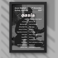 Oasis Sydney DIGITAL Setlist Print - Night One 7th Nov