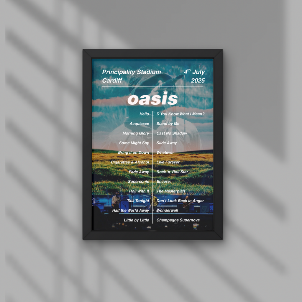 DIGITAL Oasis Setlist Print - All Dates