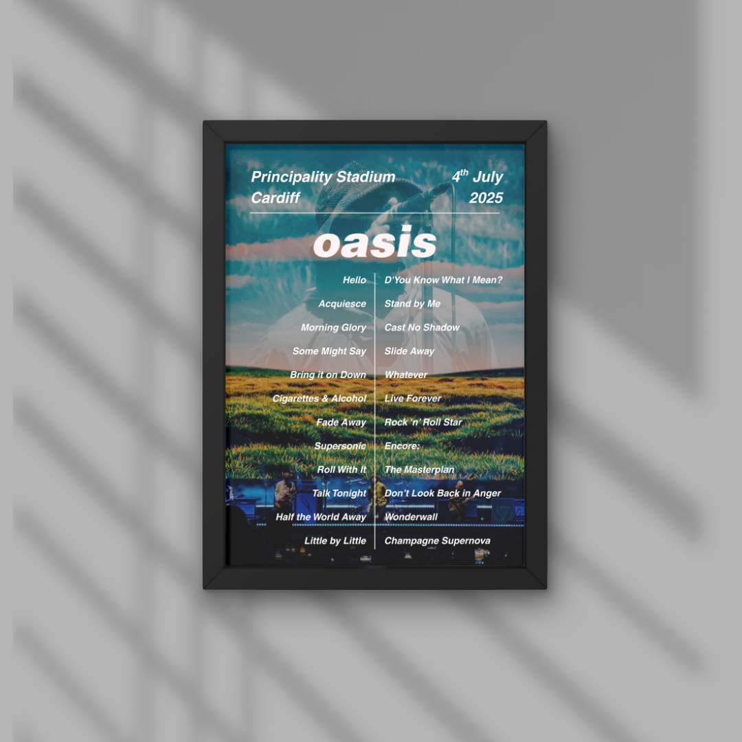 DIGITAL Oasis Setlist Print - All Dates