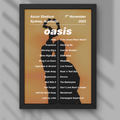 Oasis Sydney Setlist Print - Night One 7th Nov