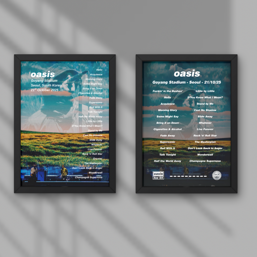 Oasis Seoul Setlist Prints