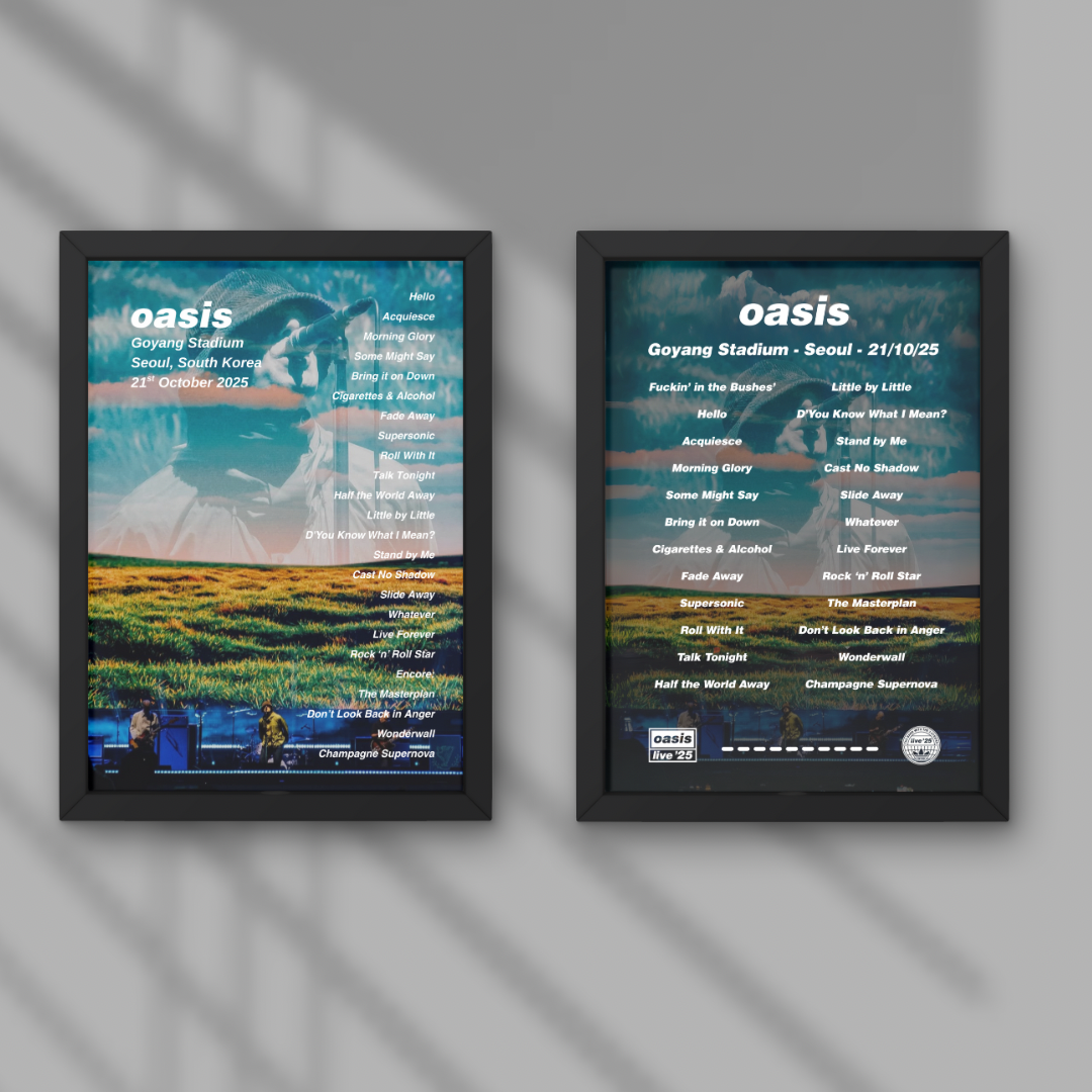 Oasis Seoul Setlist Prints