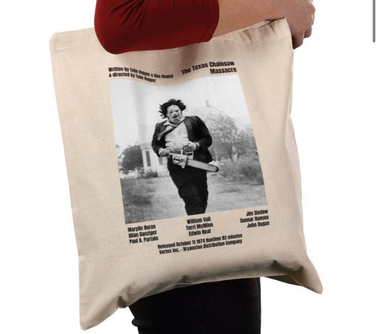 Horror Movie Tote Bags - Texas Chainsaw Massacre - Halloween - Candy Man - Twin Peaks - Friday 13th