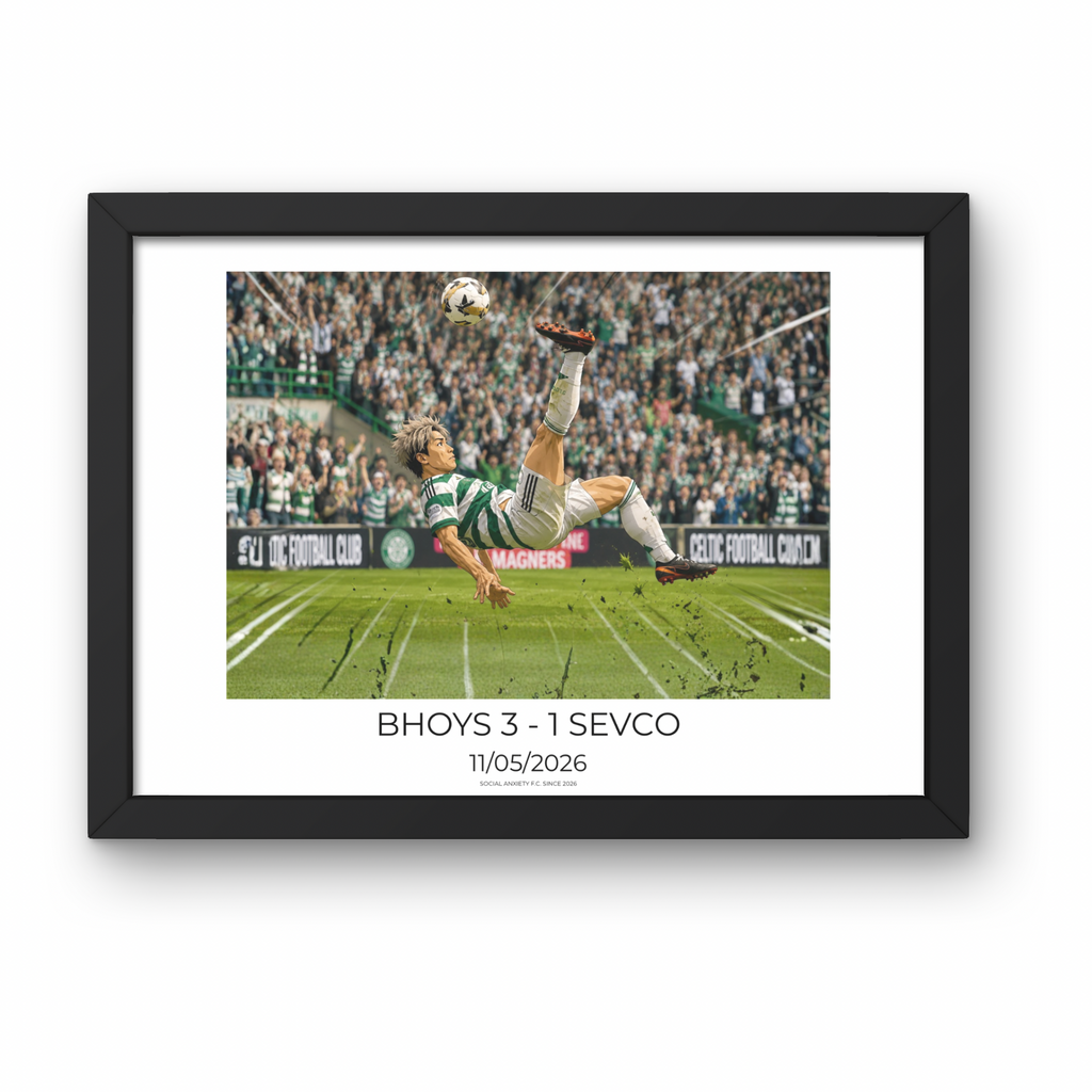 Bhoys 3 - Sevco 1 // Maeda Overhead Kick Print by Social Anxiety F.C.