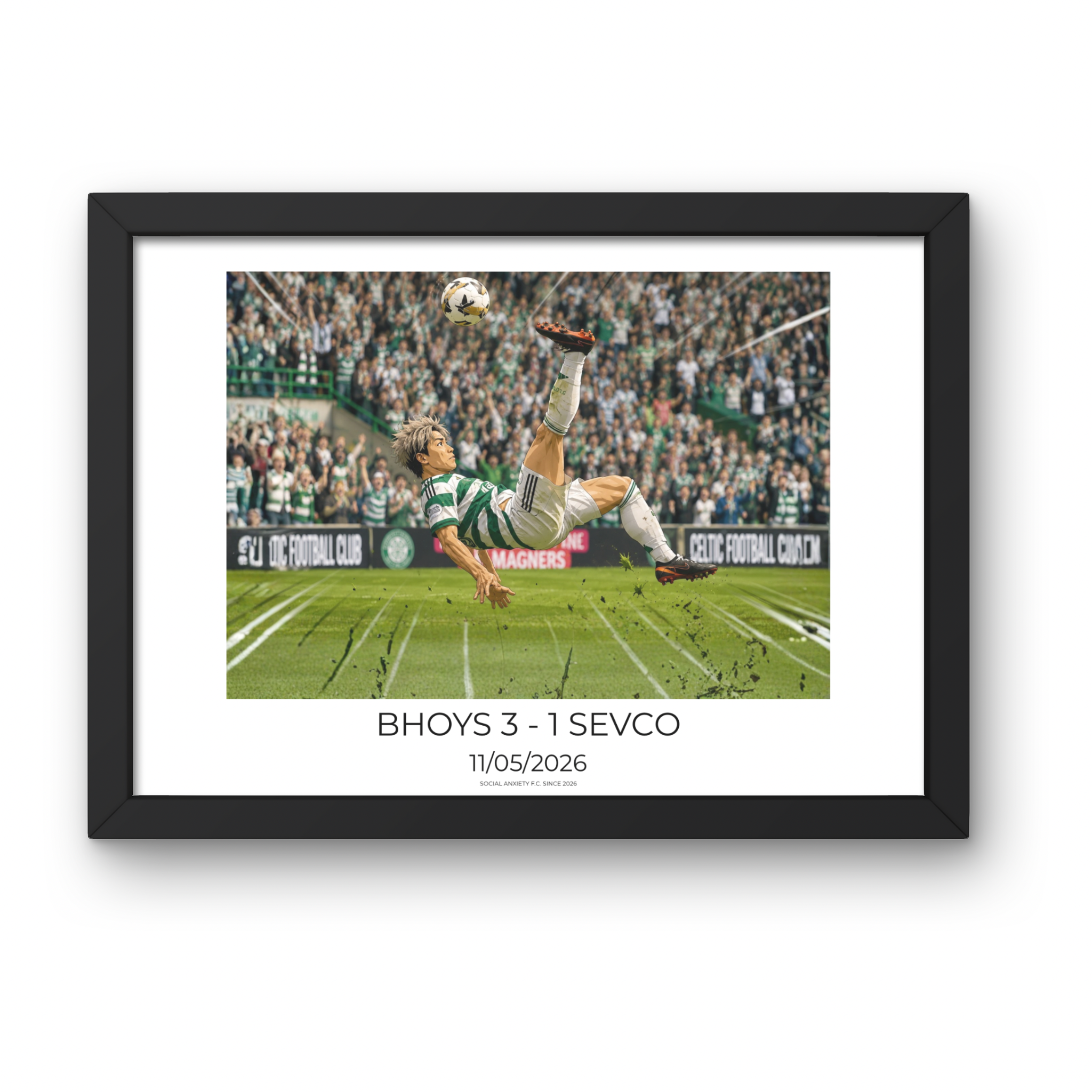 Bhoys 3 - Sevco 1 // Maeda Overhead Kick Print by Social Anxiety F.C.
