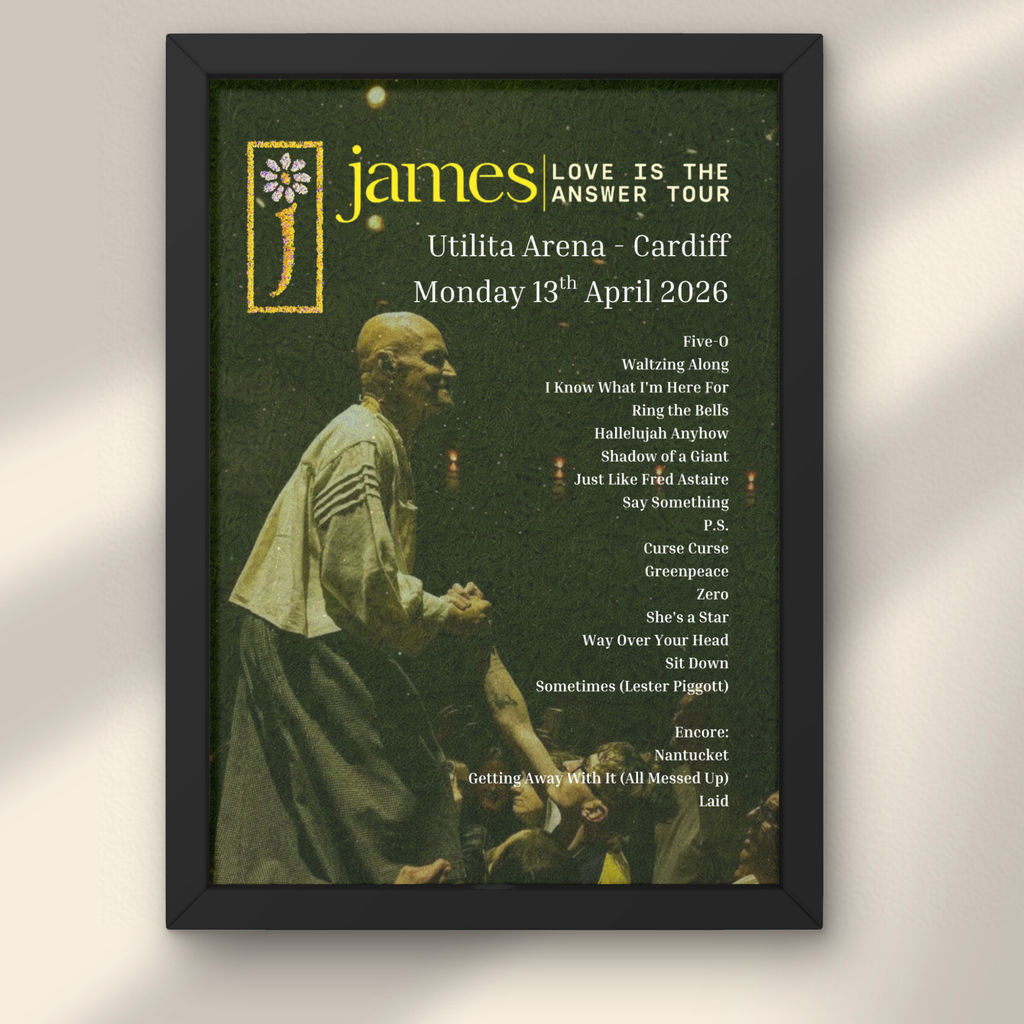 James 2026 UK Setlist Posters - All Dates Available