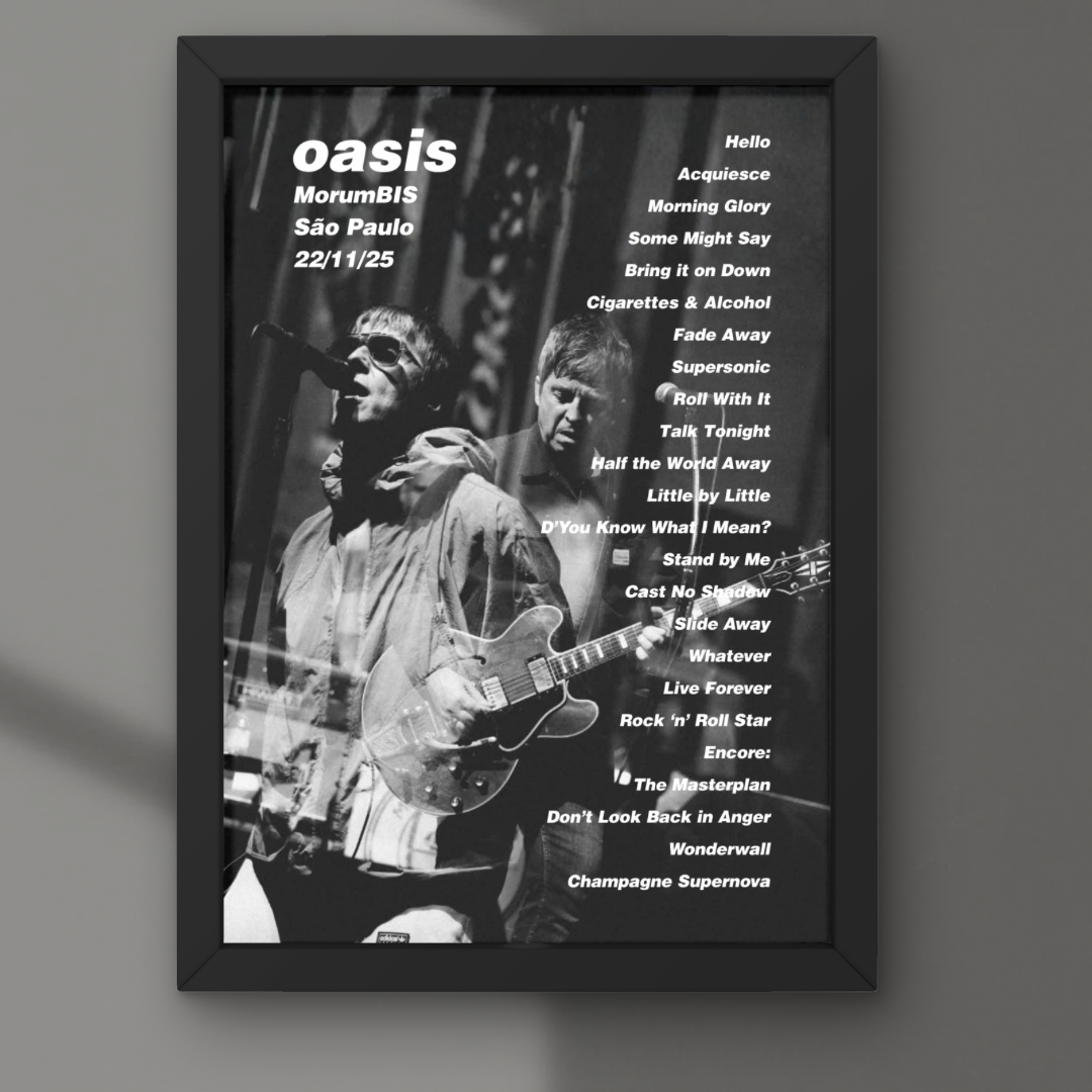 Oasis São Paulo Brazil 22/11/25 Setlist Print