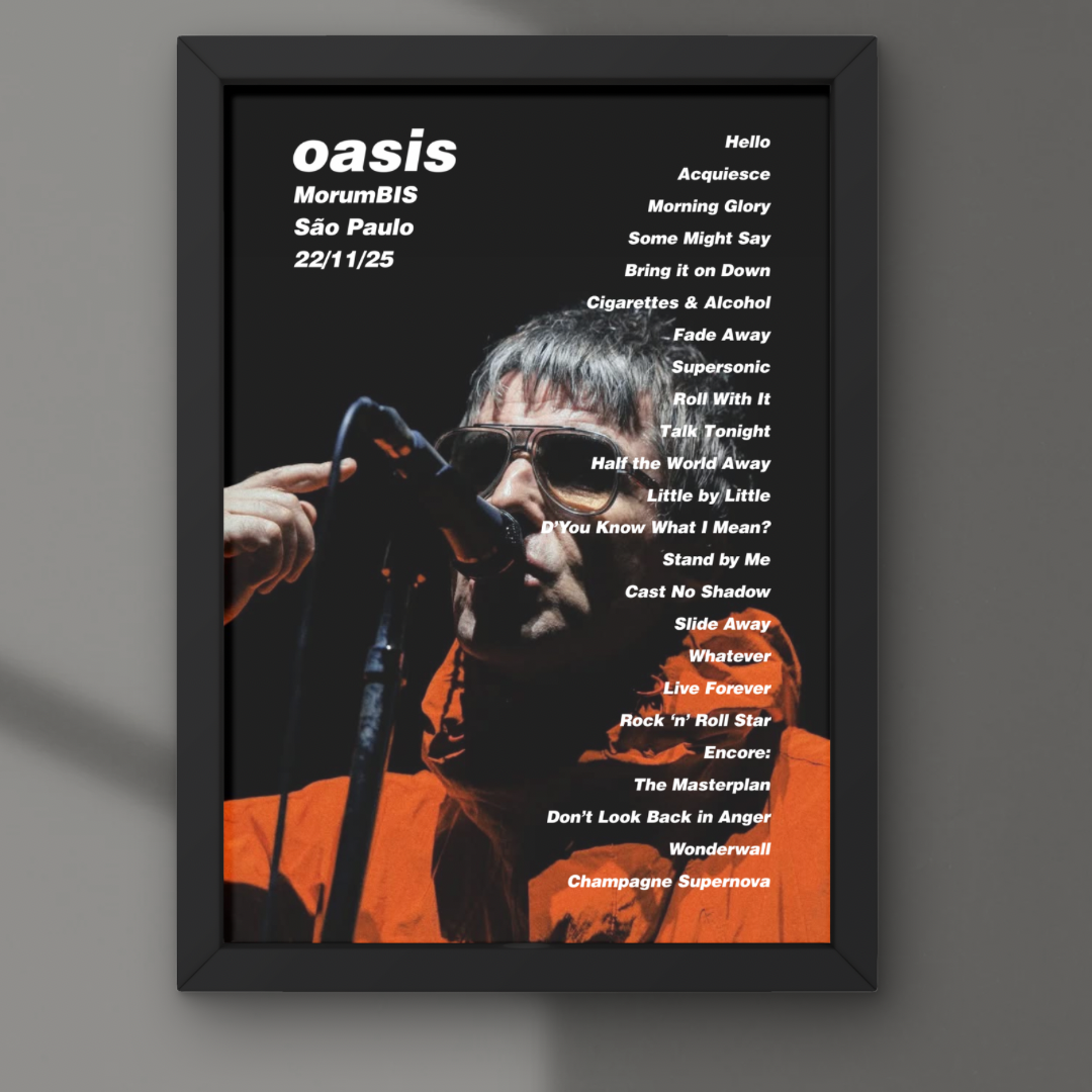 Oasis São Paulo Brazil 22/11/25 Setlist Print
