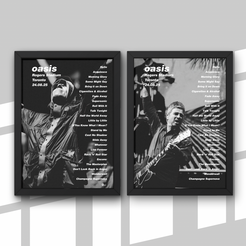 Oasis Toronto Setlist Print New Design - All Dates