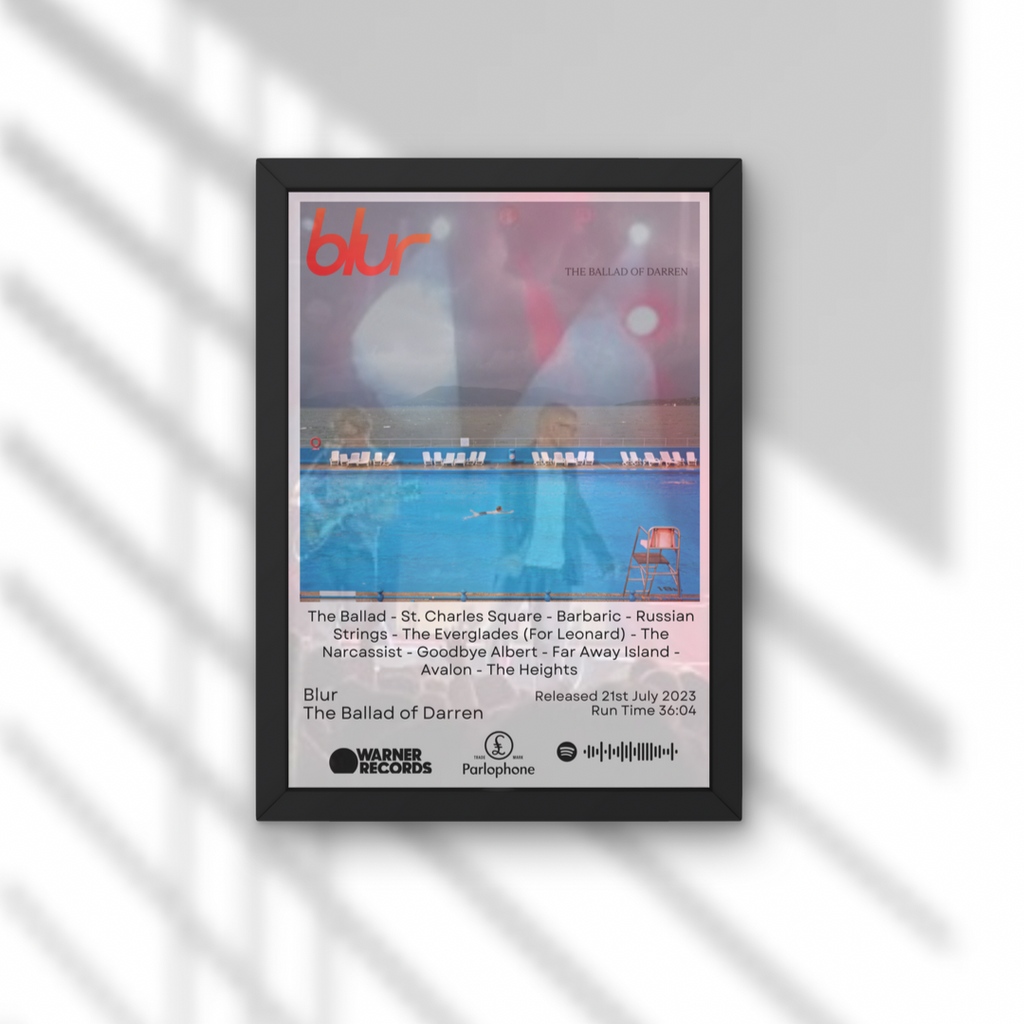 Blur Album Prints - ALL NINE AVAILABLE - A1 to A5 w/Frame Option