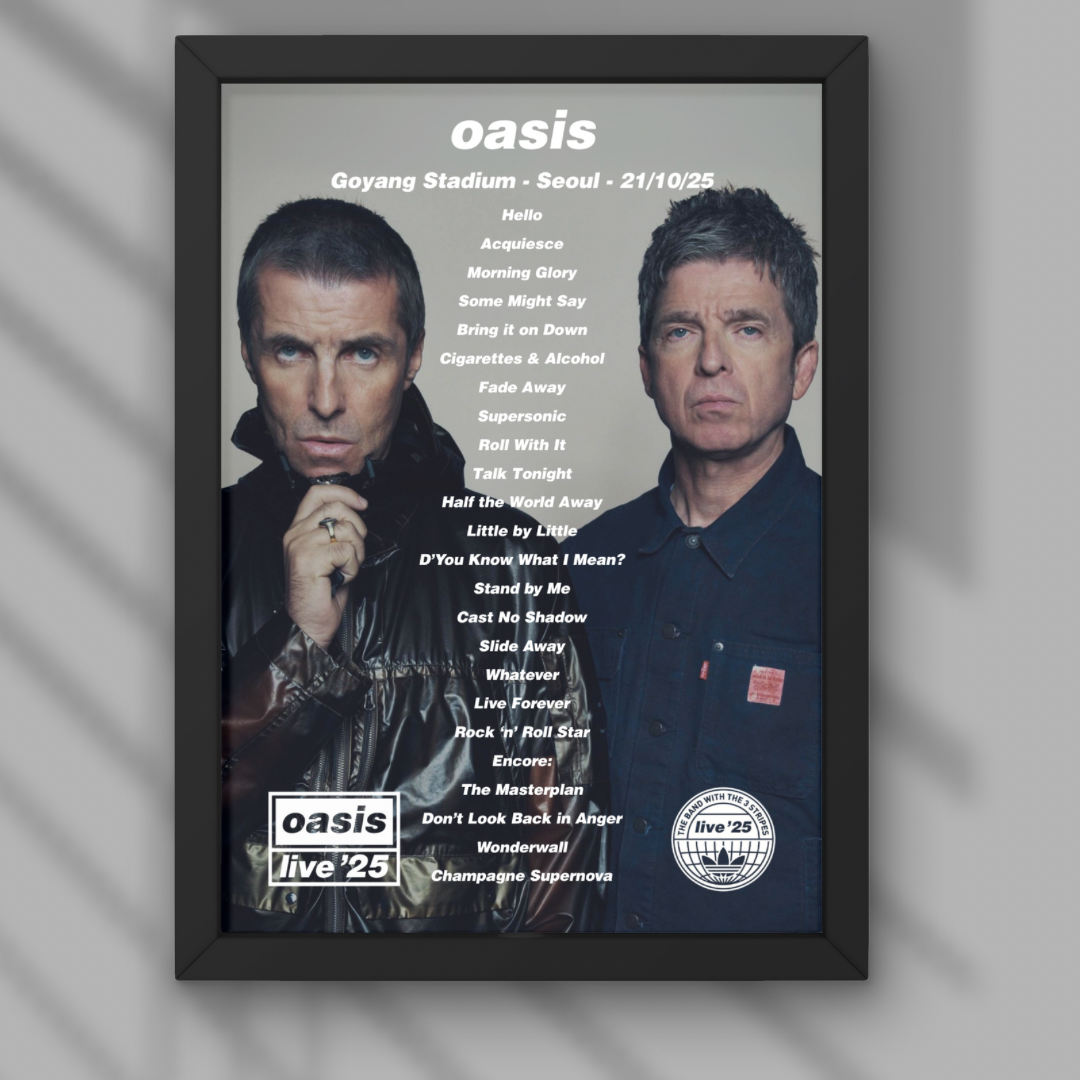 Oasis Seoul Setlist Prints