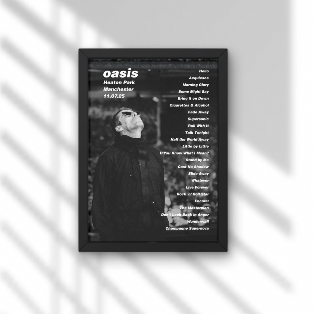Oasis Manchester Setlist Print New Design - All Dates