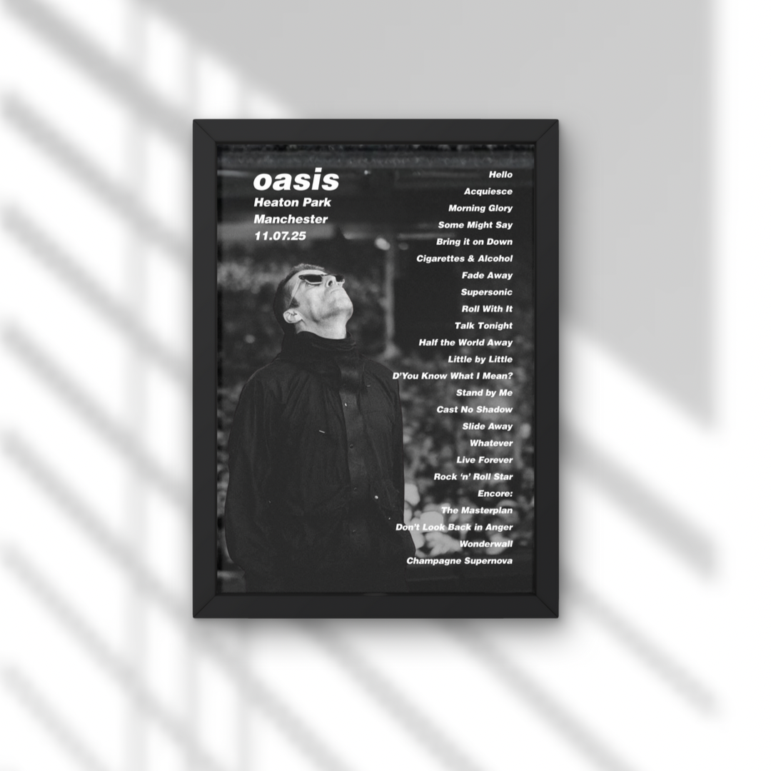 Oasis Manchester Setlist Print New Design - All Dates