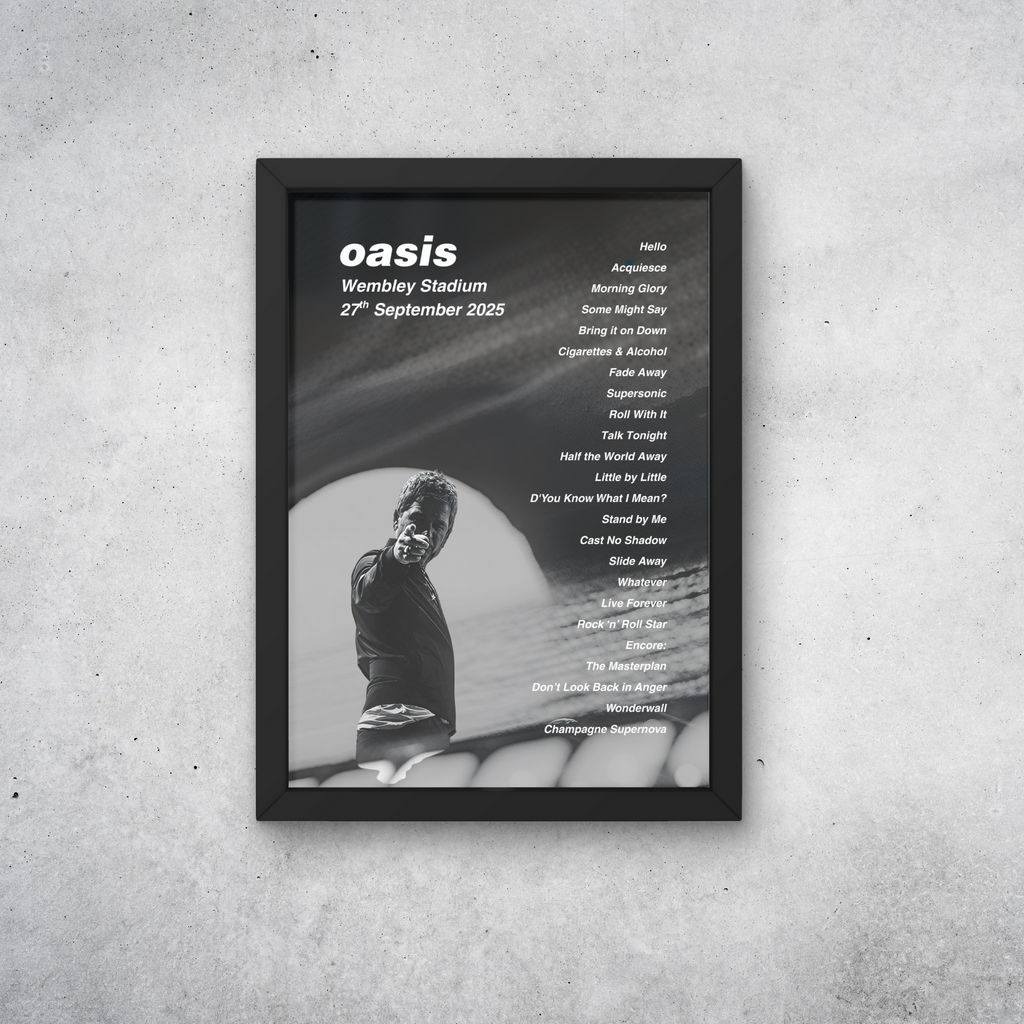 Oasis Wembley DIGITAL Setlist Print - All Dates