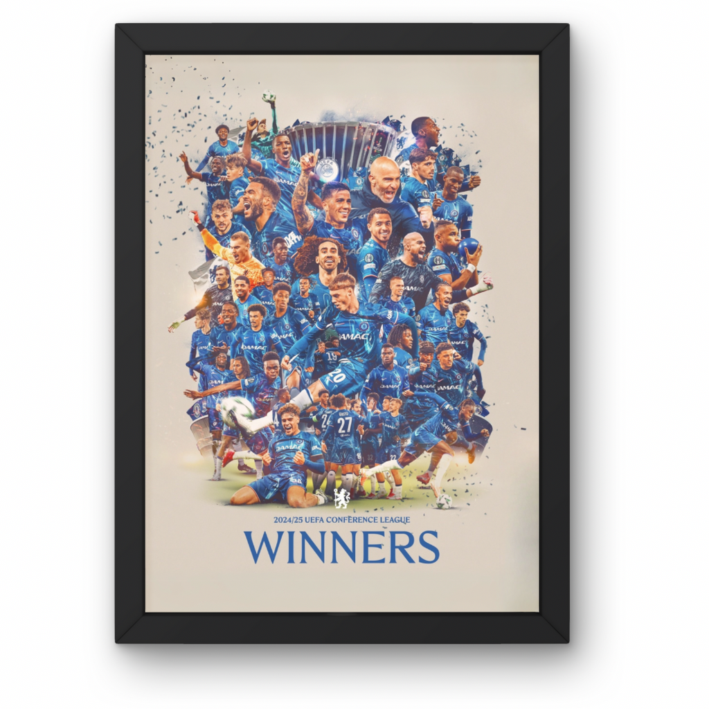 Chelsea Europa Conference Winners 2025 Poster - A1-5 Frame Option