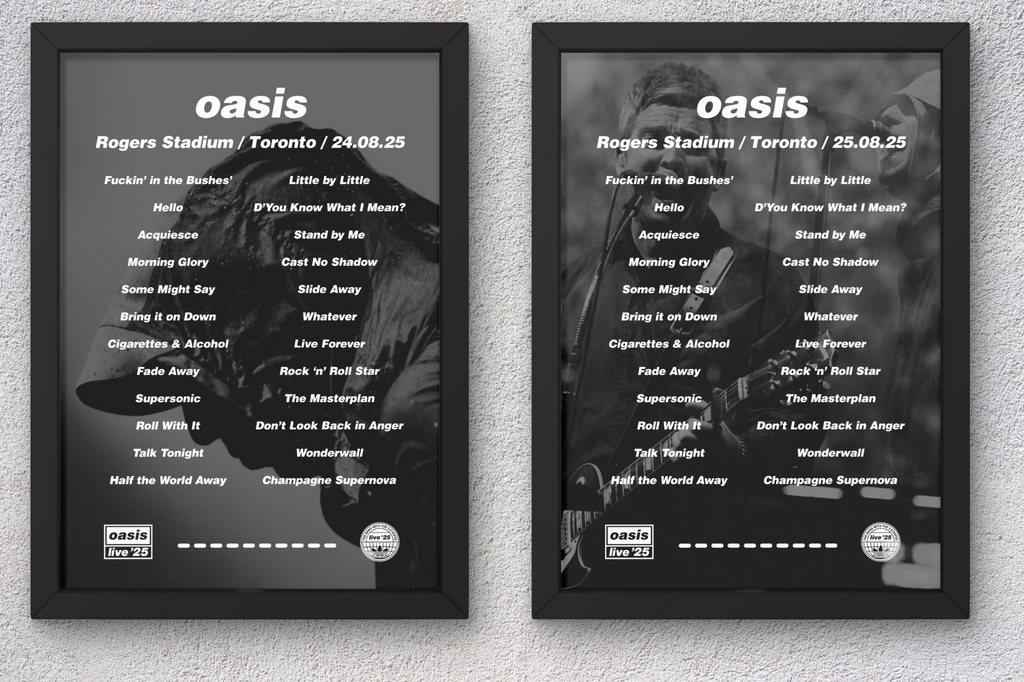 DIGITAL Oasis Toronto Setlist Print - Both Dates