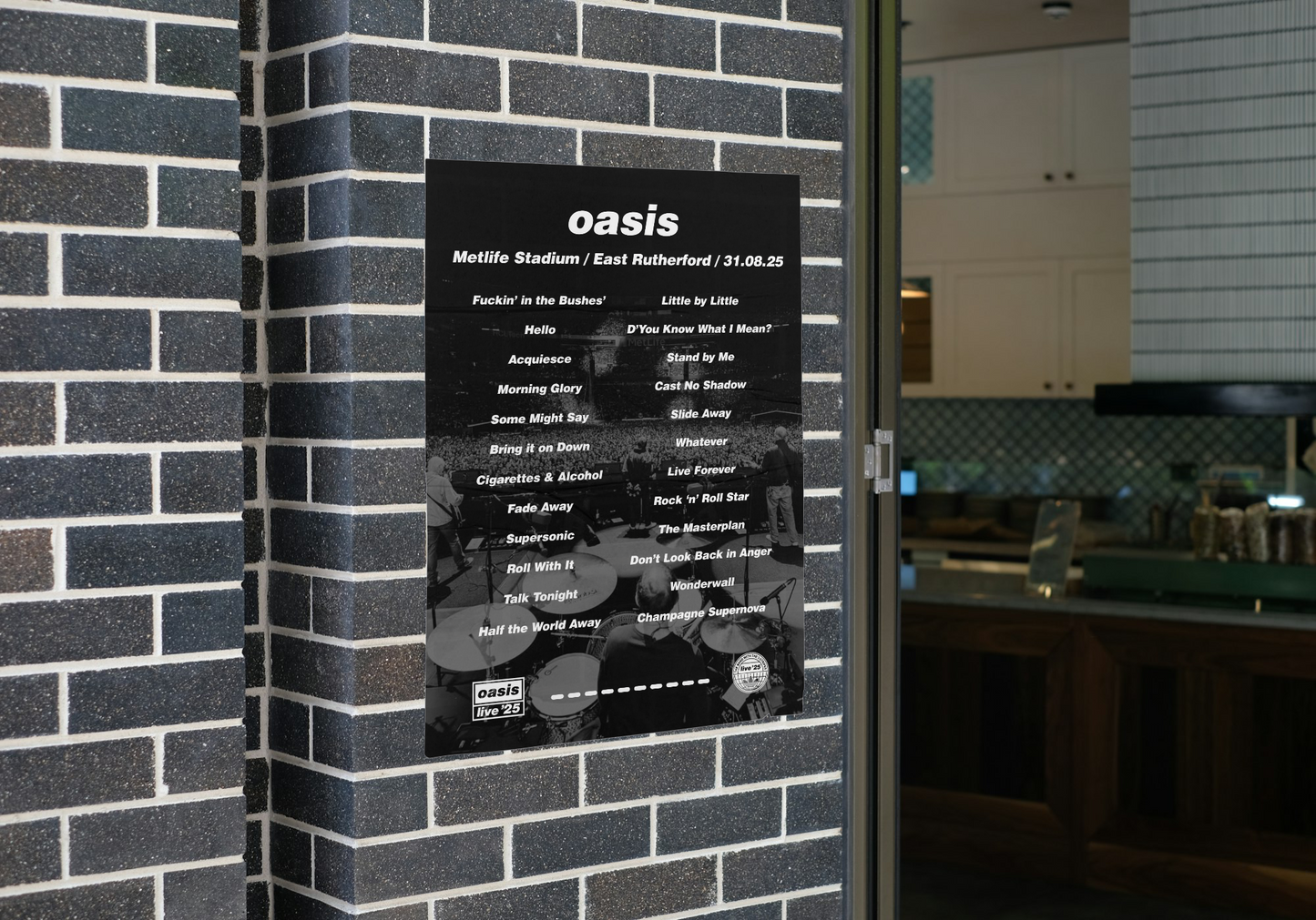 OASIS EAST RUTHERFORD 2025 SETLIST POSTER | BOTH DATES | A1 - A5 w/Frame Option