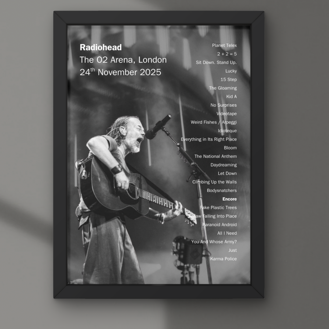Radiohead London Setlist Print - All Dates