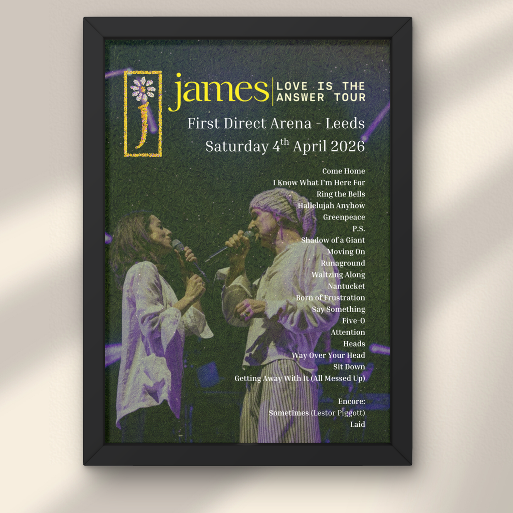 James 2026 UK Setlist Posters - All Dates Available