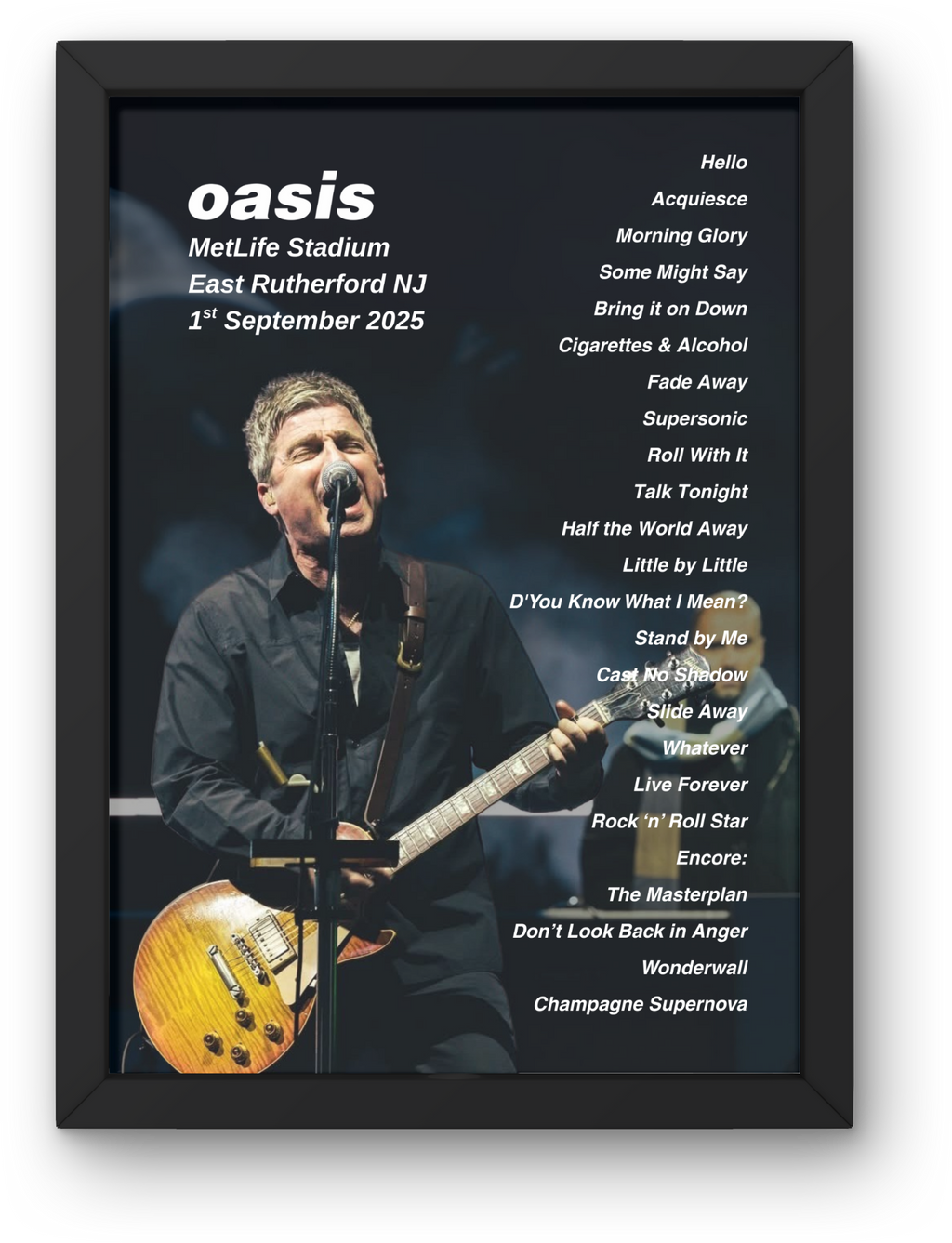 DIGITAL Oasis East Rutherford Setlist Print - Both Dates