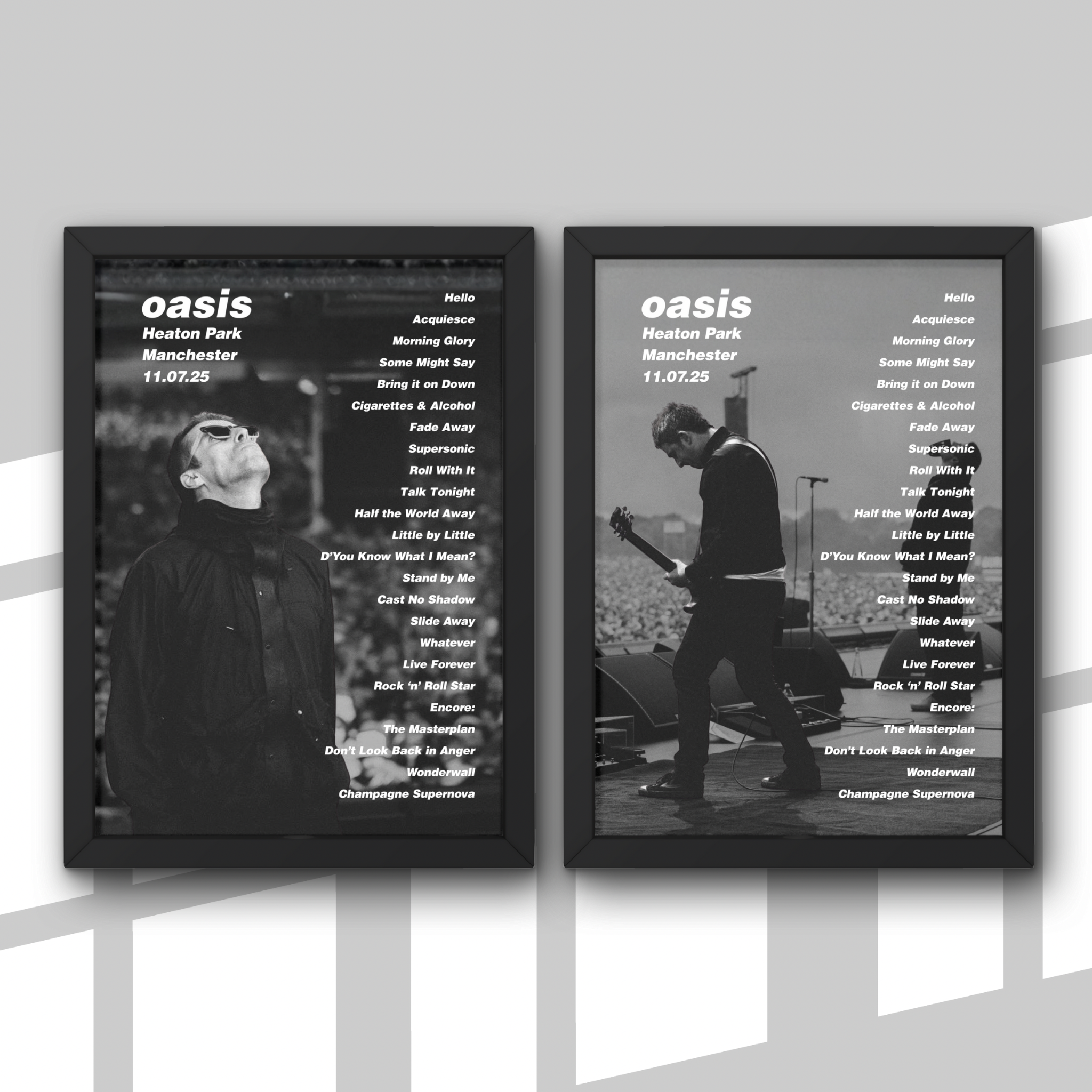 Oasis Manchester Setlist Print New Design - All Dates