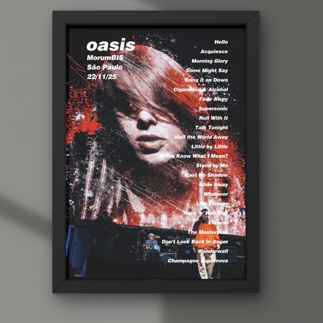 Oasis São Paulo Brazil 22/11/25 Setlist Print