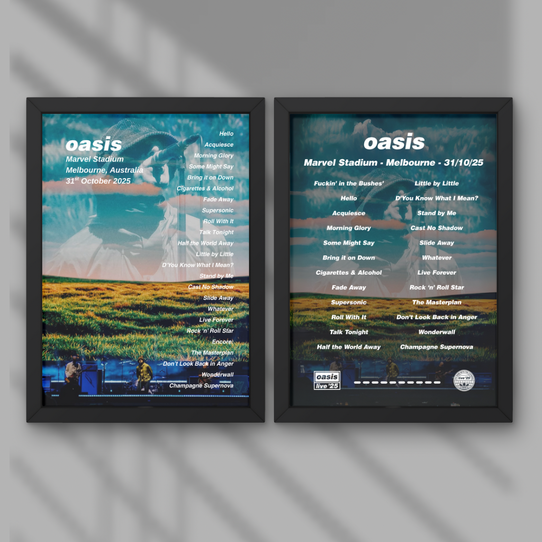 Oasis Melbourne Setlist Prints - All Nights