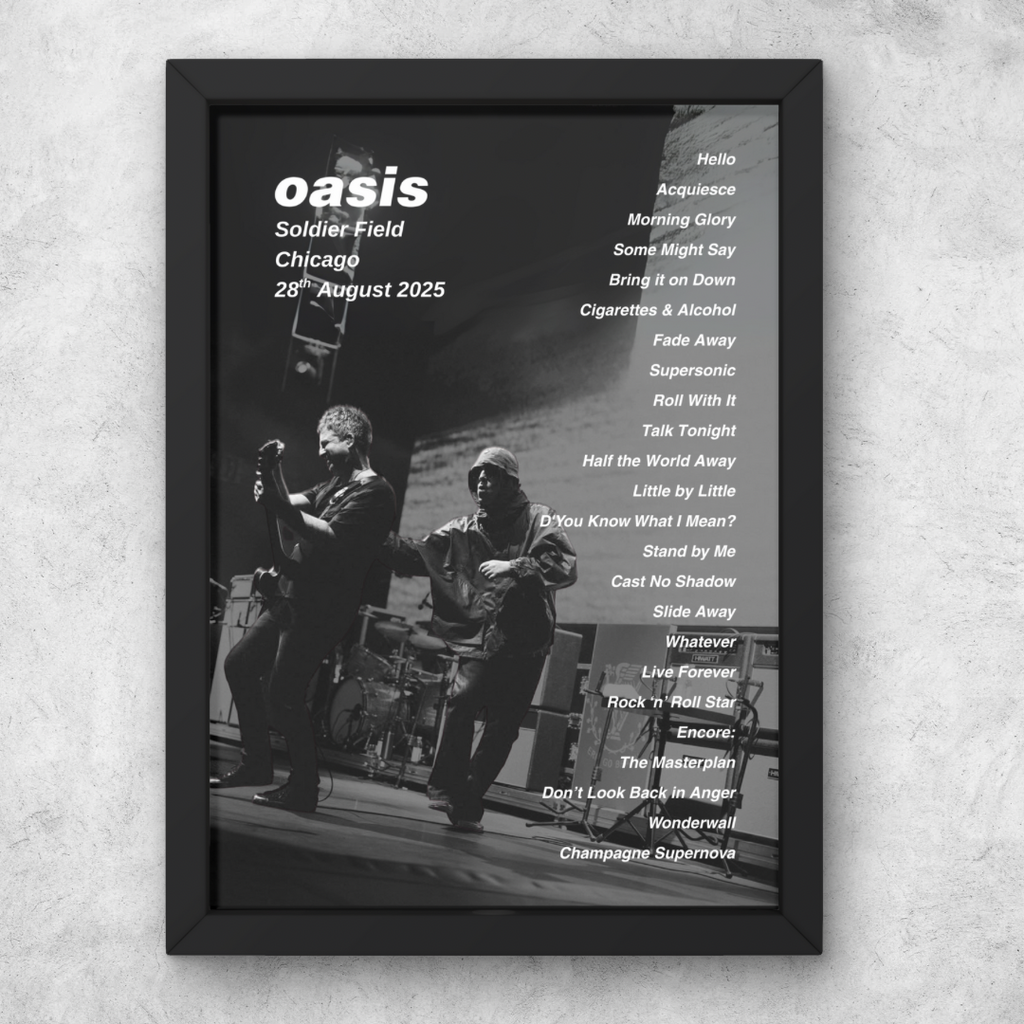 DIGITAL Oasis Chicago Setlist Print