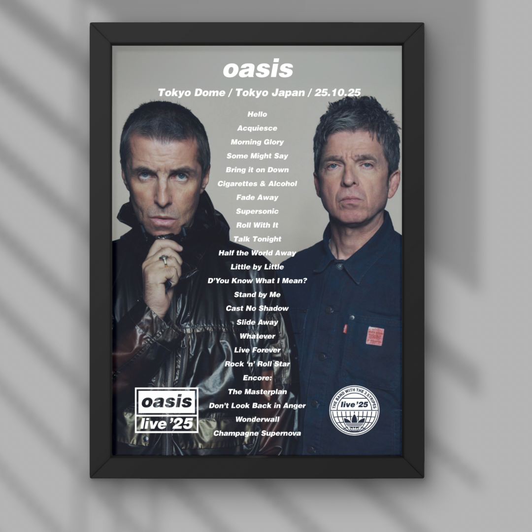 Oasis Tokyo Dome Setlist Prints - Both Dates