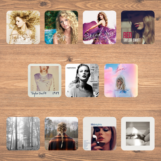 Taylor Swift Album Coaster Sets - Multiple Pack Sizes - Midnights 1989