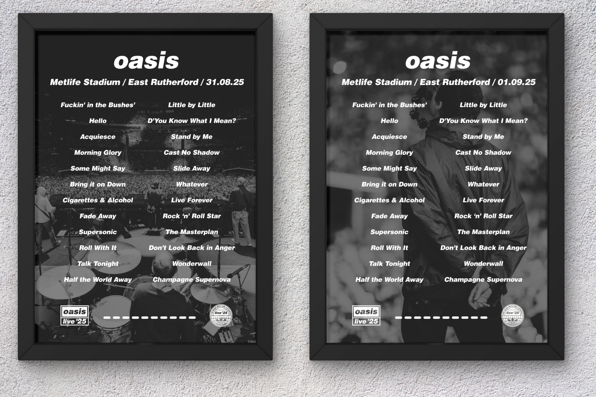 DIGITAL Oasis East Rutherford Setlist Print - Both Dates