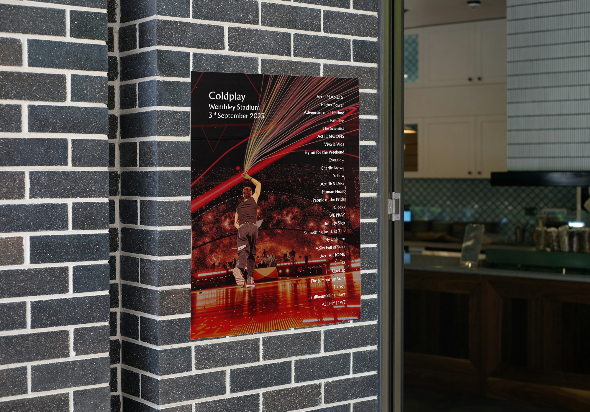 Coldplay Wembley 03/09/25 NIGHT SEVEN Setlist Poster - A1 to A5 w/frame Option