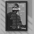 Oasis Sydney Setlist Print - Night Two 8th Nov