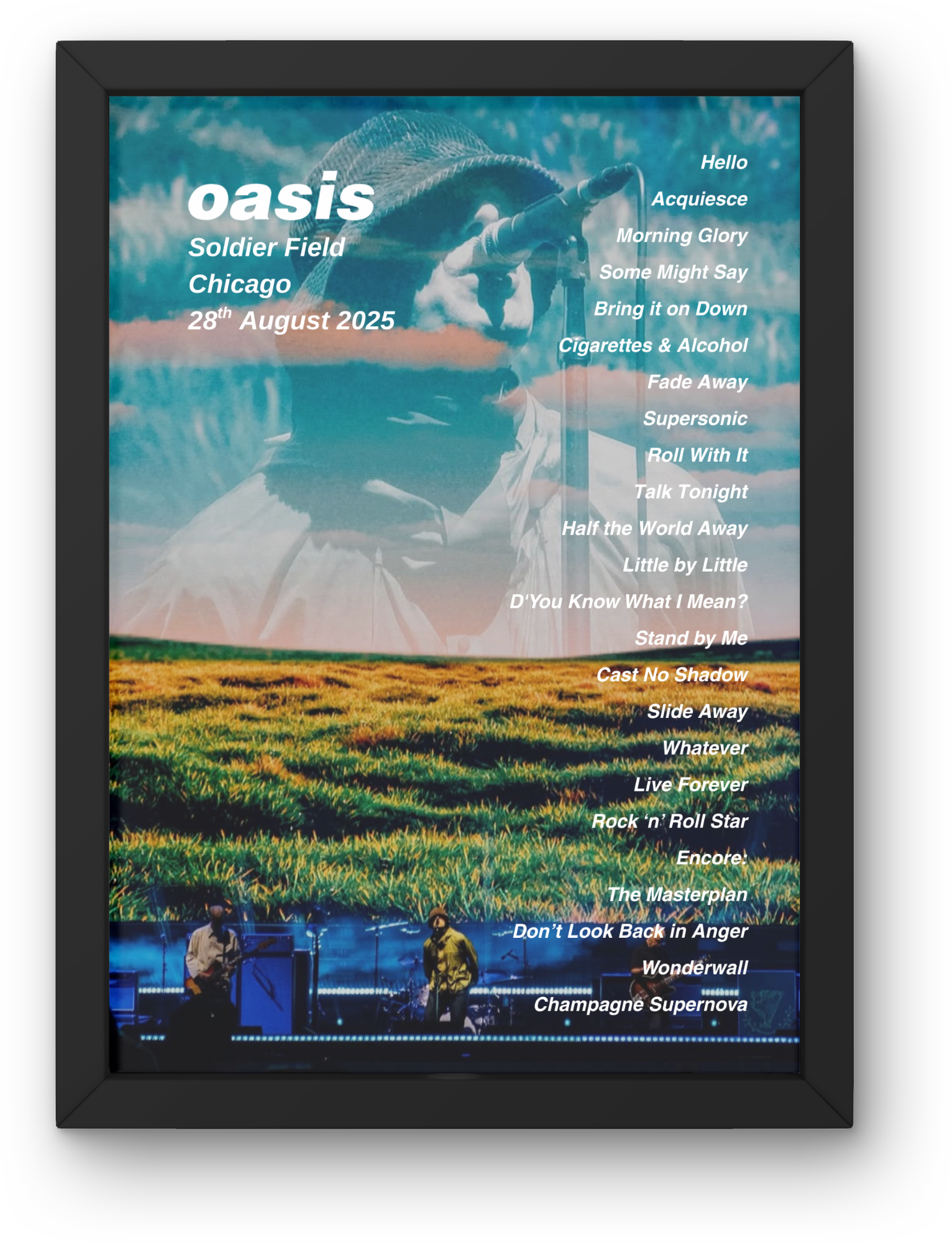 DIGITAL Oasis USA & Canada Setlist Print - All Dates