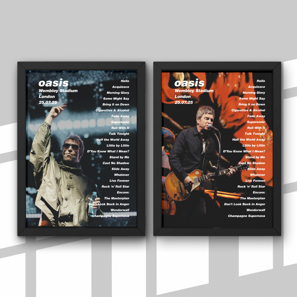 Oasis Wembley Setlist Print New Design - All Dates