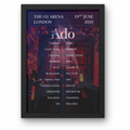 Ado London O2 June 2025 Setlist Poster - A1 to A5 Frame Option