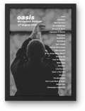 Oasis Edinburgh DIGITAL Setlist Print - All Dates