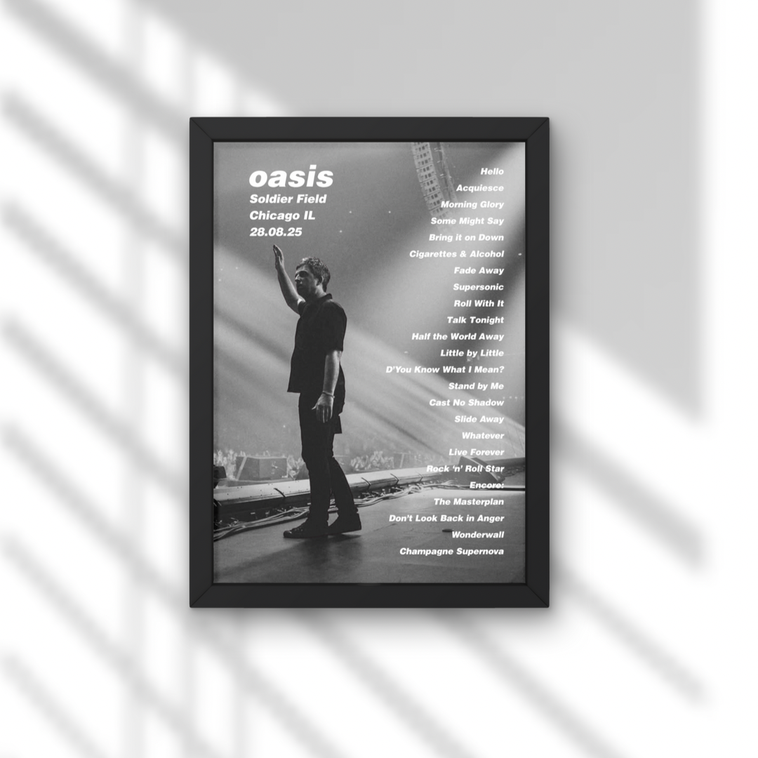 Oasis Chicago Setlist Print New Design