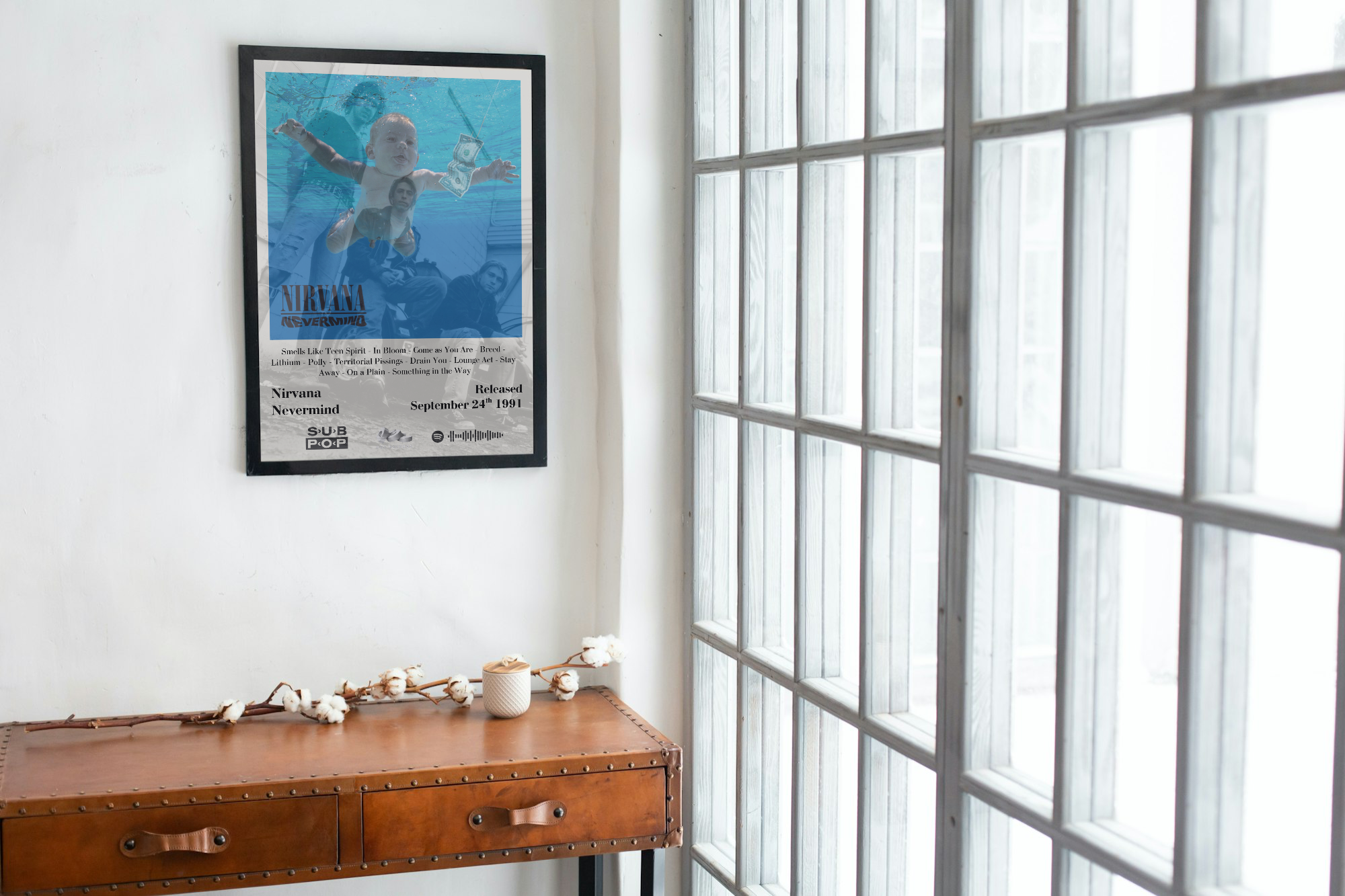 Nirvana Nevermind Album Print