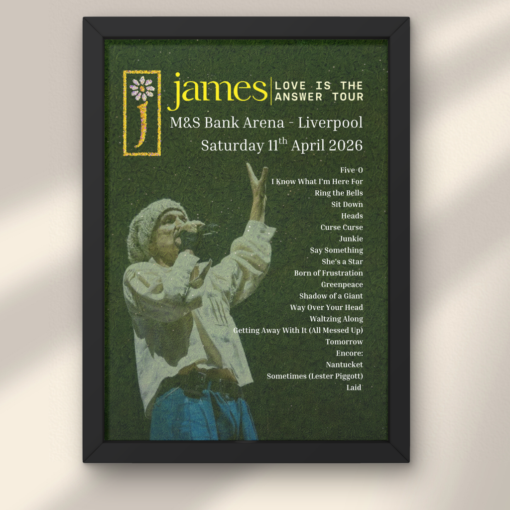 James 2026 UK Setlist Posters - All Dates Available