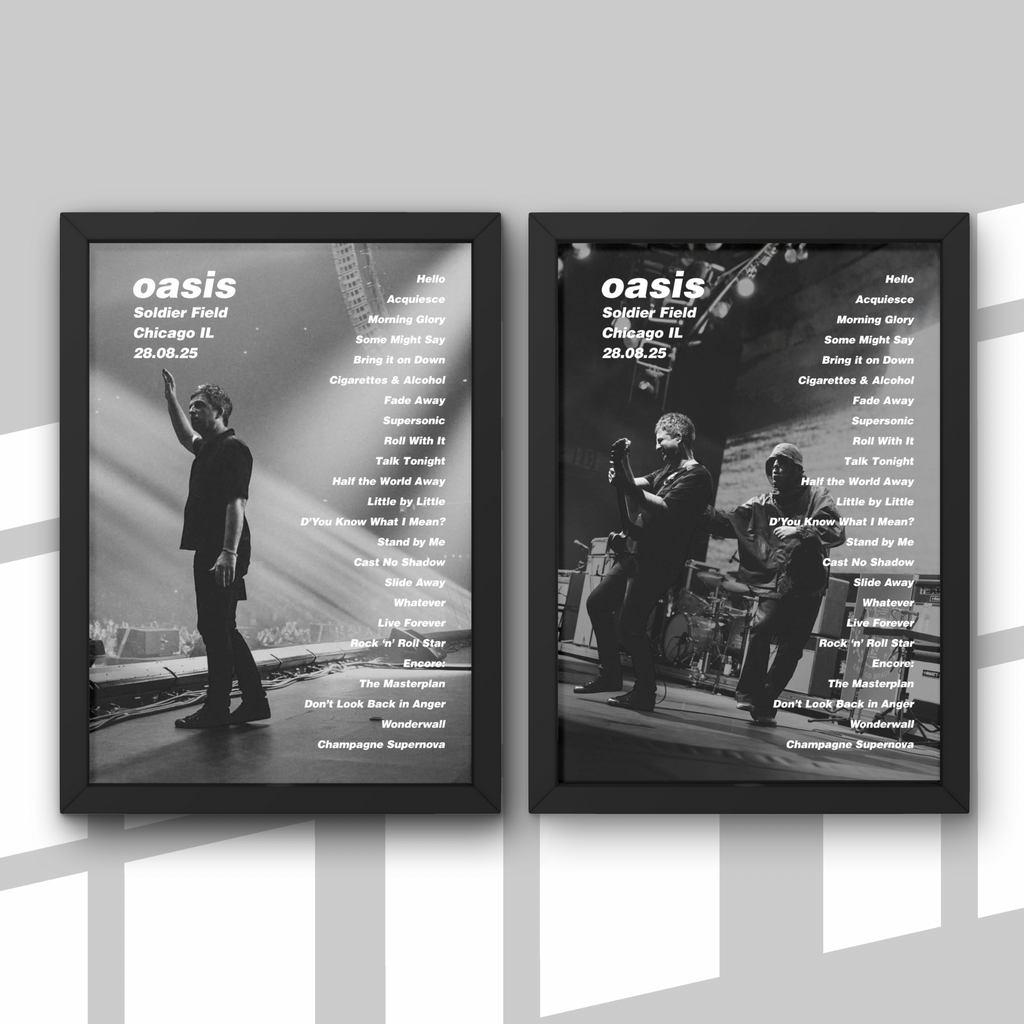 Oasis Chicago Setlist Print New Design