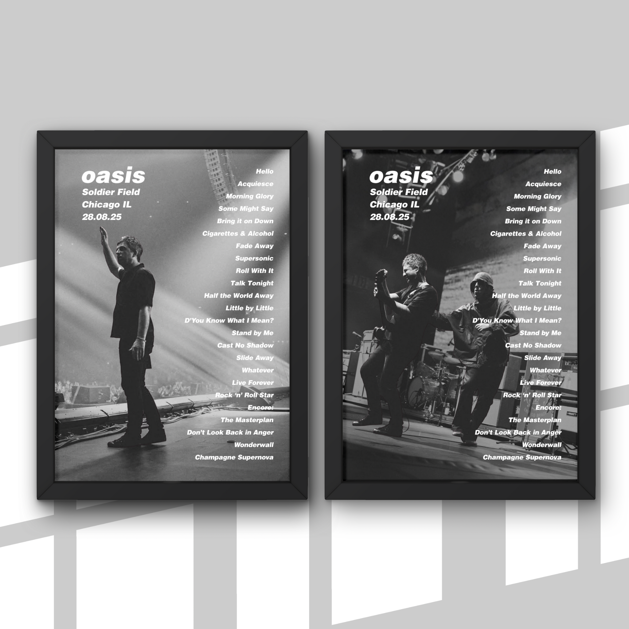 Oasis Chicago Setlist Print New Design
