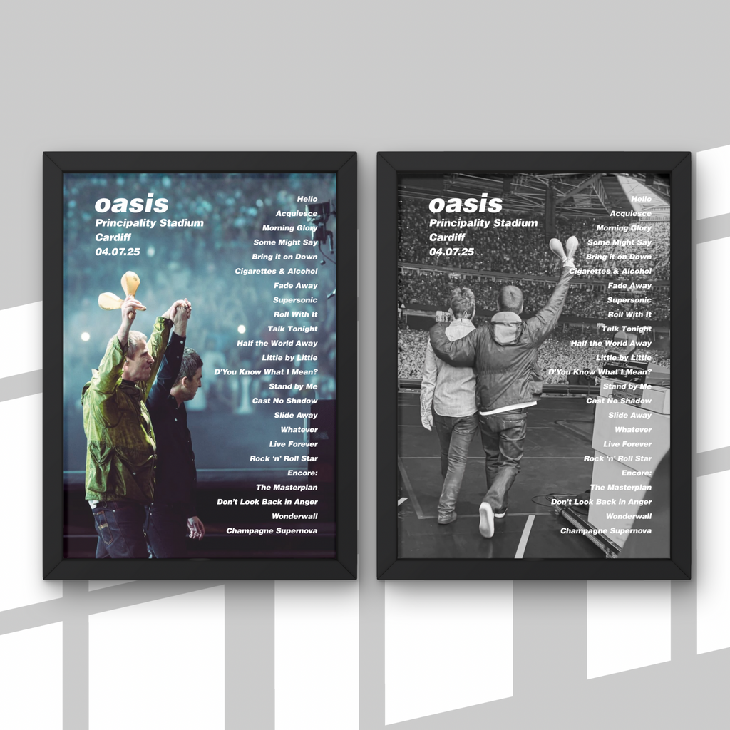 Oasis Cardiff Setlist Print - Both Dates