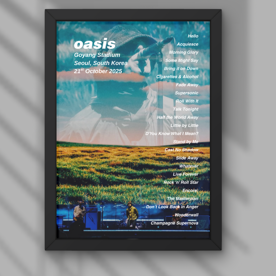 Oasis Seoul Setlist Prints