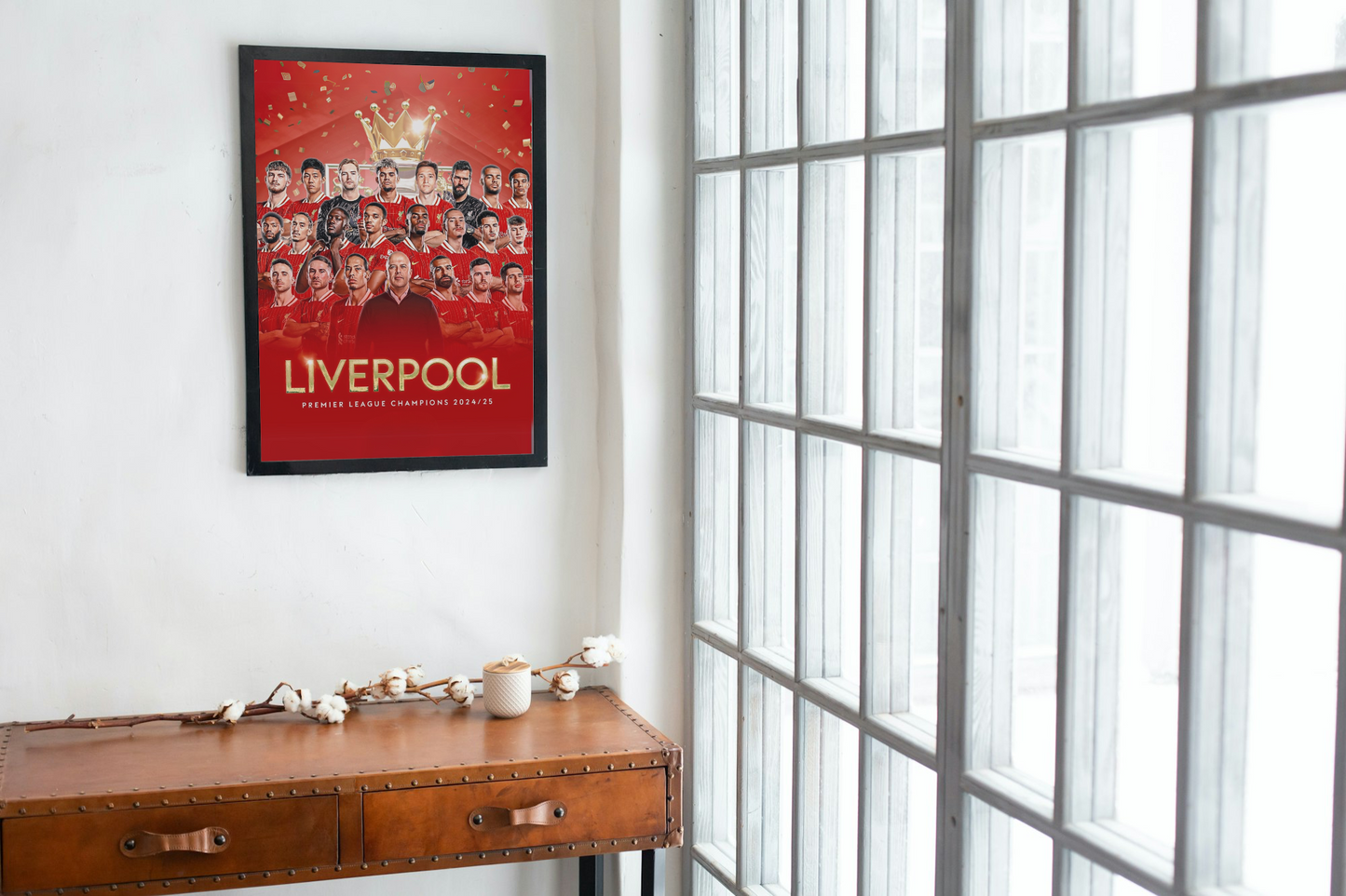 Liverpool Premier League Champions 24/25 Poster A1-5 with Framed Option