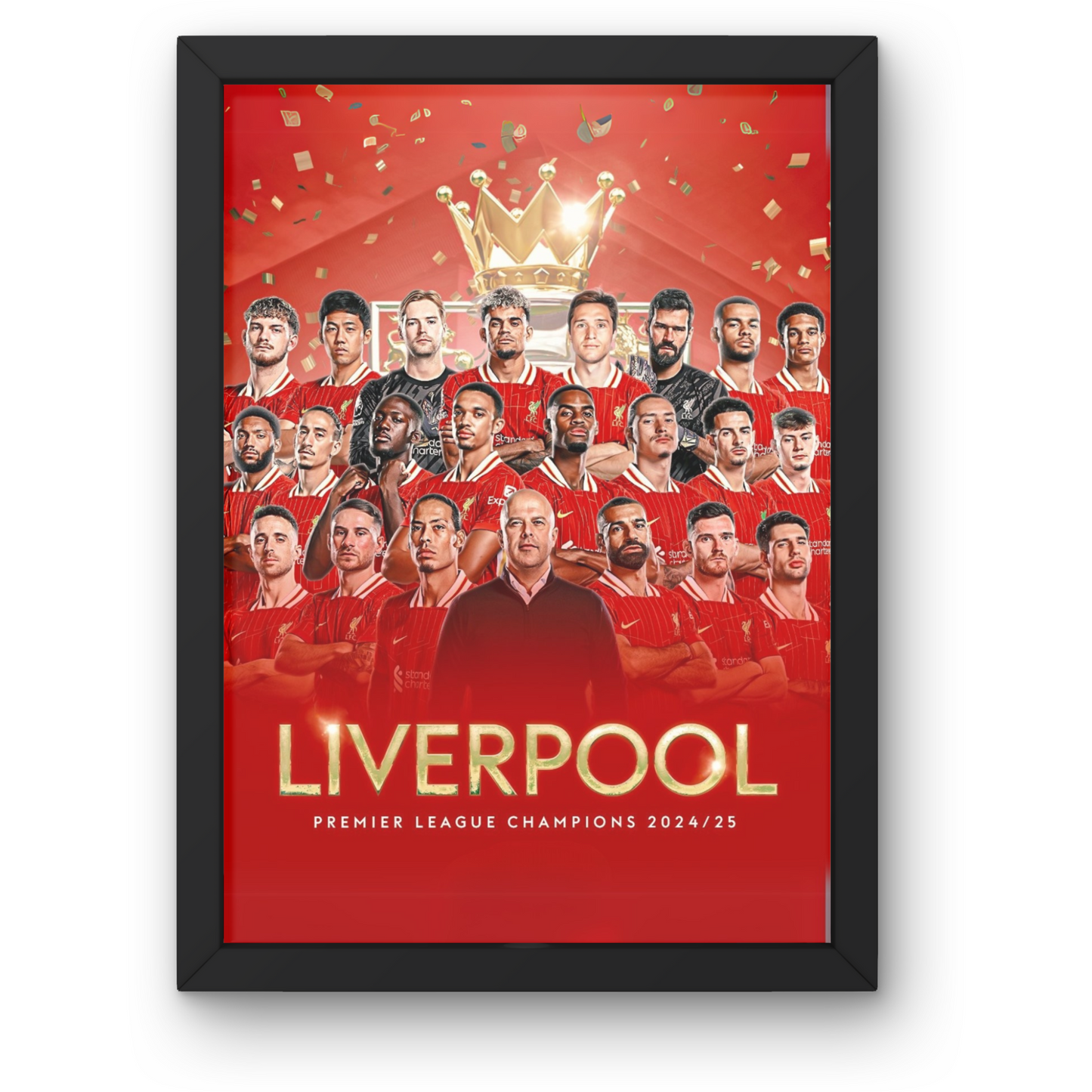 Liverpool Premier League Champions 24/25 Poster A1-5 with Framed Option