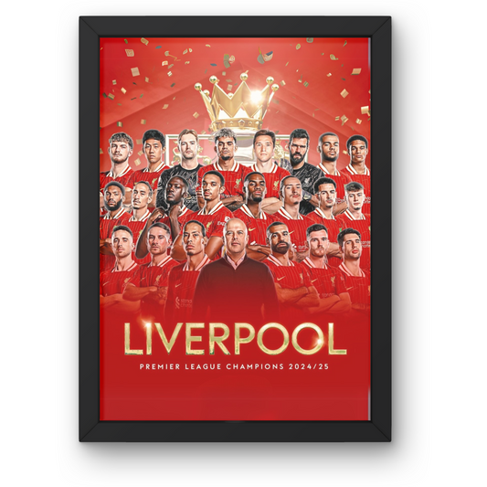 Liverpool Premier League Champions 24/25 Poster A1-5 with Framed Option