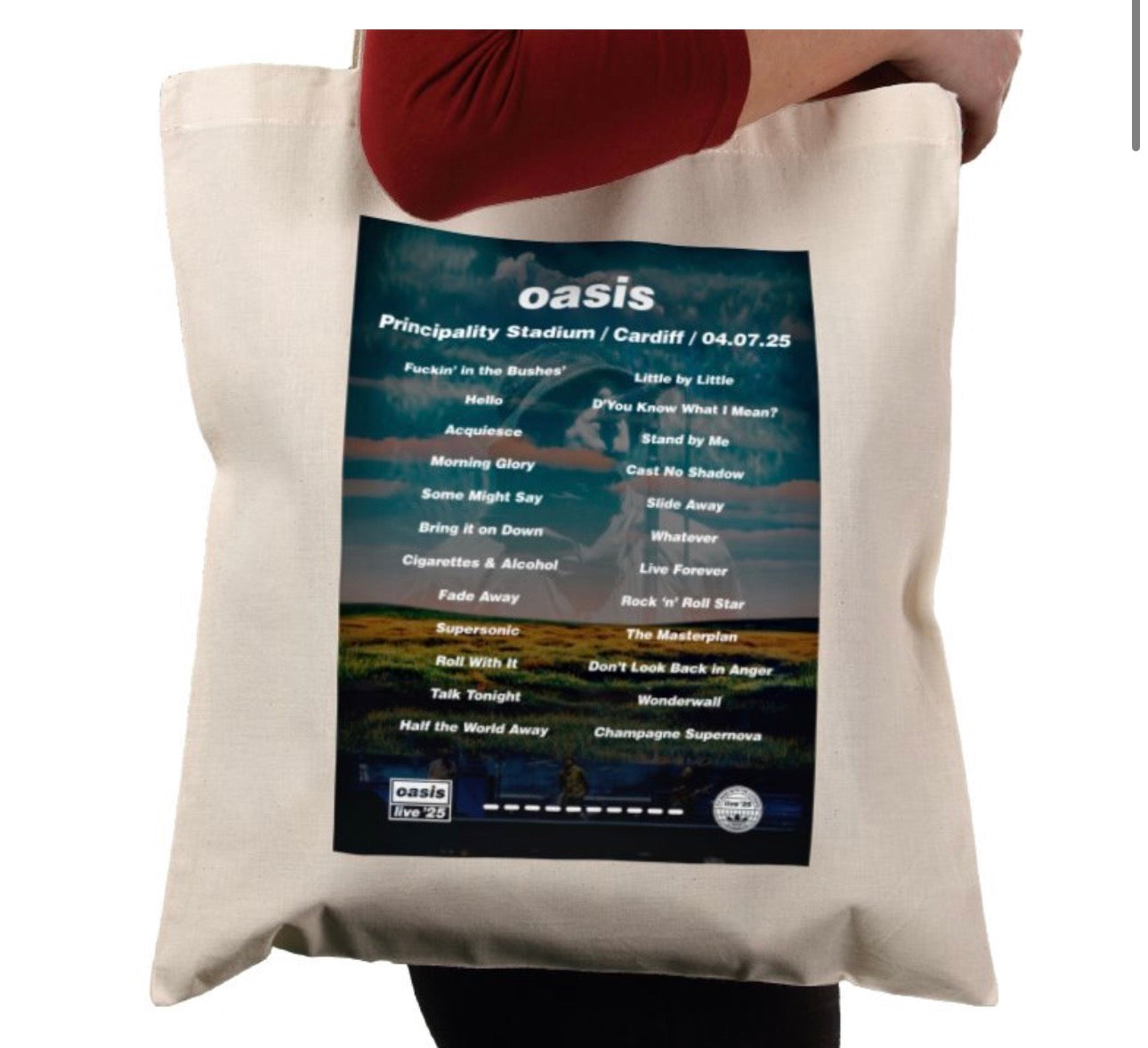 Oasis Cardiff Setlist Tote Bag - Both Dates