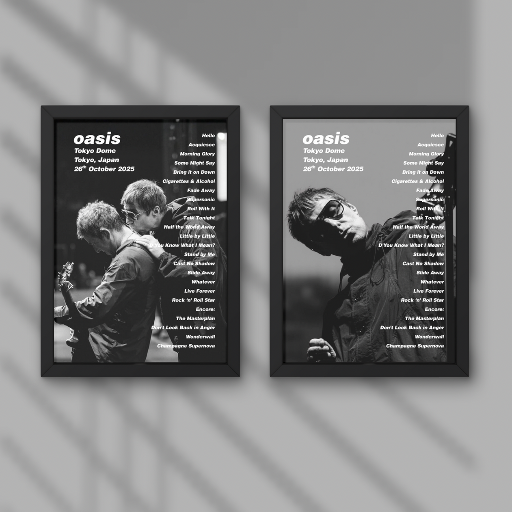 DIGITAL Oasis Tokyo Dome Setlist Prints - Night Two 26th Oct